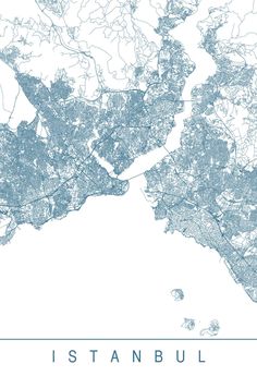 an illustrated map of the city of istanbul