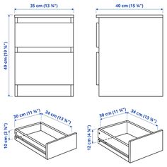 KULLEN Cómoda de 2 cajones, blanco, 35x49 cm - IKEA Affordable Nightstand, Ikea Canada, Wooden Products, Ikea Furniture, Headboard And Footboard