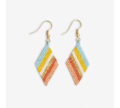 in stock Stitch Earrings, Earrings Making, Brick Stitch Earrings, Human Hands, Human Hand, Diamond Shaped, Eclectic Style, Brick Stitch, Accessories Store