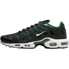 Men's Nike Air Max Plus Black/White-Malachite Size: 11.5.  Gender: male.  Age Group: adult. Classic Green Sneakers For Outdoor, Classic Green Outdoor Sneakers, Nike Air Max Plus Black, 95 Nike, Nike Air Max For Women, Mens Nike Air, Nike Air Max Plus, Air Max Plus, Nike Air Max 270