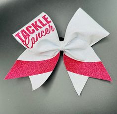 October Pink Cheer Bows, Pink Out Cheer Bows, Pink Cheer Bow, Pink Cheer Bows, Cheer Pom Poms, Cheer Gear, Cricut Projects Easy, Softball Bows, Cheer Ideas