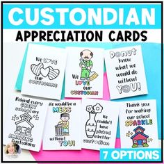 some cards with words and pictures on them