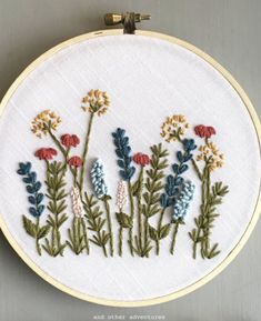 a close up of a embroidery on a hoop