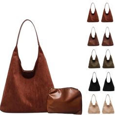 PRICES MAY VARY. Suede Bags for Women------Crafted from wear-resistant faux suede, offering durability and a refined texture Suede Tote Bag Size------ 36*31*13 cm/ 14.1*12.2*5.1 in.This faux suede tote bag easily accommodates a tablet, books, cosmetics, and more. The included wallet stores lipstick, keys, card holders, and other small items.The storage space of this brown suede bag is roomy for your daily belongings Excellent Craftsmanship------ Reinforced seams ensure strong strap connections. Brown Suede Bag, Suede Tote Bag, Custom Handbags, Suede Purse, Brown Tote Bag, Suede Bag, Suede Tote, Suede Handbags, Perfect Handbag