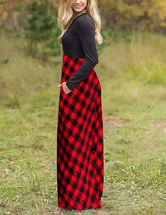 MEROKEETY Women's Plaid Long Sleeve Empire Waist Full Length Maxi Dress Outfit with Pockets Price: $23.99 - $30.99 #maxioutfits #fashion #style #womenoutfits Long Sleeve Boho Maxi Dress, Floor Length Maxi Dress, Casual Dresses Plus Size, Empire Waist Maxi Dress, Maxi Dress With Pockets, Maxi Outfits, Maxi Dress Outfit, Dresses Casual Fall