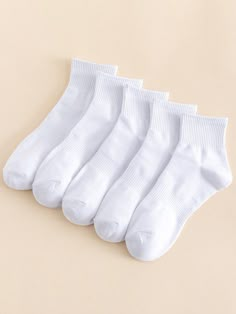 White Short Socks, White Cotton Socks, Ankle White Socks, Ankle Length Socks, White Ankle Socks, Neutral Socks, Trendy Water Bottles, Solid Socks