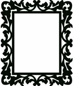 a black and white frame with an ornate pattern on the border, it is isolated