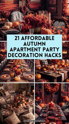 an autumn party with pumpkins and other decorations