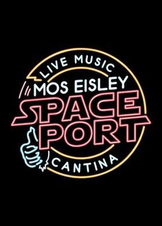 the logo for live music mos elsley's space port in cantina