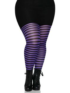 For when you're feeling bold and fun, you'll love the Jada Plus Size Striped Women's Tights by Leg Avenue. These amazing tights for women combine the classic striped tights look with the premium quality construction of Leg Avenue. Find plus size lingerie, plus size hosiery, and more at low prices at Leg Avenue.