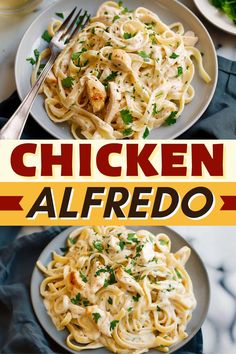 chicken alfredo is an easy and delicious dinner that's ready in less than 30 minutes