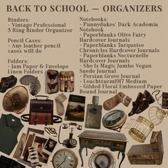 back to school - organizers poster with various items arranged in the shape of a collage