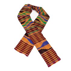 Made in Ghana, this 100% cotton, woven Kente sash is beautiful and reflects the highest quality in workmanship. Great for use as a scarf/muffler, belt, or head wrap. Proudly display your African-American heritage by owning or gifting one while they last. Multicolor Woven Scarves One Size, Multicolor Woven Scarf One Size, Traditional Brown Cotton Scarf, Multicolor Woven Winter Scarf, Multicolor Cotton Shawl Scarf, Choir Uniforms, African Colors, Graduation Stole, Religious Ceremony