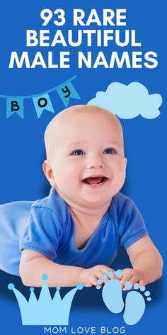 Pinterest graphic for a boy baby names list with unique and uncommon rare beautiful boy names for 2024. Uncommon Boy Names