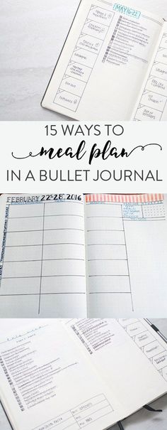 15 ways to do meal planning in your bullet journal #mealplanning #bulletjournal #planner Bullet Journal Meal Planning, Fitness Journal Printable, Education Positive, Bullet Planner, Journal Printable, Bujo Inspiration