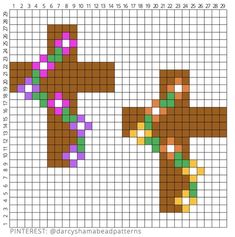 the cross is made out of squares and has been drawn with colored pencils on it