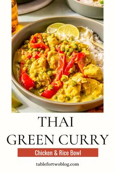 Enjoy a burst of Thai flavors with this easy green curry chicken and rice bowl! Tender chicken and crisp vegetables simmer in a creamy coconut curry sauce, delivering warmth and comfort in just 30 minutes. Ideal for a quick, satisfying dinner.  📌 Save this recipe for a delicious weeknight meal!  #ThaiGreenCurry #QuickDinner #ChickenRecipe #CurryNight #HealthyEating #PinterestFood