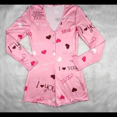 Long Sleeve White Valentines Day Design Onesie Onesie Has A Silky Texture That Also Stretch Sizes Available Are Small-2xlarge Valentines Day Design, Cute Pajama Sets, Pink Pajamas, Cute Lazy Outfits, Lazy Outfits, Cute Pajamas, Types Of Fashion Styles, White Long Sleeve, Classy Outfits