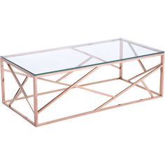 a glass and metal coffee table on white background