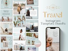 the instagram post templates are designed to be used for travel and social media