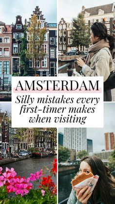 a collage of photos with the words amsterdam in different languages