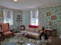 Photo - Living room of a house at the Strawbery Banke Museum in Portsmouth, New Hampshire- Fine Art Photo Reporduction 1910s House Interior, 1950s Living Room, Portsmouth New Hampshire, New England Travel, American Living, Vintage Interiors, Living History, Fine Art Photo, Portsmouth