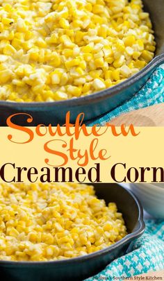 southern style creamed corn in a skillet