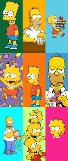 the simpsons characters are all different colors