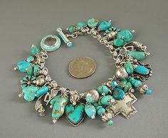 Vintage Zuni Navajo Joan Slifka Cross Heart Turquoise Charm Bracelet Necklace | eBay by milagros Turquoise Charm, Cross Heart, Silver Turquoise Jewelry, Mermaid Jewelry, Southwest Jewelry, Coral Jewelry, Diy Vintage, Traditional Jewelry, Necklace Vintage