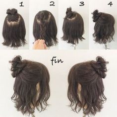 Modern Hairstyle Ideas Inverted Bob Short Hairstyle Inspiration Updo Bridesmaid, Hair Style Korea, Peinados Fáciles Para Cabello Corto, Short Hair Tutorial, Shot Hair Styles, Hair Stylies, Hair Up Styles, Penteado Cabelo Curto, Bridesmaid Hairstyles