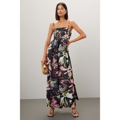 Multicolor floral crepe (71% Recycled Polyester, 29% Polyester). Lining 100% Cotton). A-line. Sleeveless. Square neck. Back zipper closure. 61" from shoulder to hemline. Imported. Tanya Taylor, Rent The Runway, Floral Maxi, Closet Designs, Pink Print, Square Neck, Zipper, Fashion Design, Floral