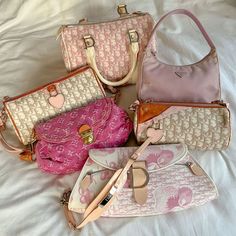 Chanel Diana Bag, Pink Prada Bag, Vintage Dior Bag, Fendi Zucca Baguette, Pink Prada