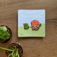 forest adventurers hard enamel pin set! this set comes with 2 pins: mushy and his little pet frog  both are hard enamel  mushy is about 33mm high and his pet froggy is 21 mm high The pin was illustrated and designed by me  To see more of my illustrations and doodles check out my  Instagram page @sara_and_groot Portfolio Website Design Inspiration, Pet Frog, Pet Frogs, Frog And Toad