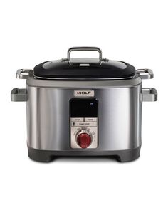 an electric pressure cooker with the lid open