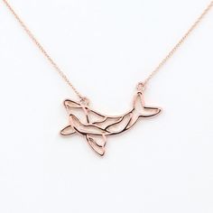 -14k Solid Gold Whale Necklace- Metal choice: Solid 14K White, Yellow & Rose Gold- Gold Weight: Approx 3.5 Grams- Length: 14'' - 20"- Solid 14k Italy Rolo Chain 1.0MM 18K Available upon request please contact us.Made to Order, All Handmade in the United States. Unique Gold Necklace, Gold Necklace Unique, Gold Whale, Silhouette Necklace, Whale Necklace, Gold Necklace Simple, Gold Chain With Pendant, Solid Gold Necklace, Dainty Gold Necklace