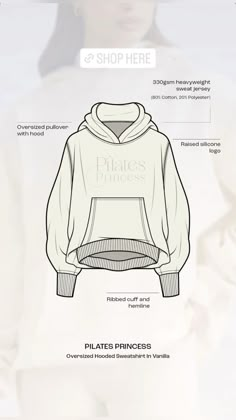 the front and back view of a hoodie