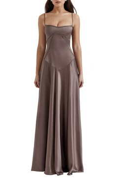 A sculpting corset-inspired bodice shapes this glamorous satin gown punctuated with a laced-up back. Exclusive retailer 52" length (size X-Large) Square neck Adjustable straps Unlined 75% acetate, 25% polyester with 80% polyamide 20% elastane contrast Dry clean Imported Prom Dress Inspo, Suspenders For Women, Prom 2024, Junior Prom, Prom Inspo, Guest Attire, Prom Dress Inspiration, Suspender Skirt, Black Evening Dresses