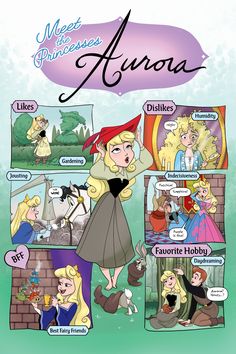 the princess aurora comic strip is shown