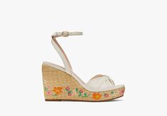 We think good shoes take you to good places. Even better if those good shoes are equally comfortable as they are cute like these heels. | Kate Spade Tallulah Strawberry Garden Espadrilles, Meringue - 9.5 Beachy Shoes, Rush Shoes, Tropical Shoes, Shoes Board, Good Shoes, Strawberry Garden, Wedges Heels, Kate Spade Outlet, Cute Wedges