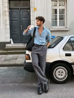 Linen dressed up Look 80s, Money Men, Herren Style, Classy Outfits Men, Smart Casual Men, Mens Casual Dress Outfits, Men Stylish Dress, Guys Clothing Styles