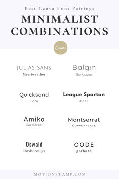 the best canva font pairings for minimalist combinations