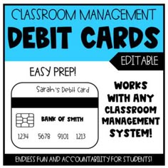 the classroom management card for debt cards