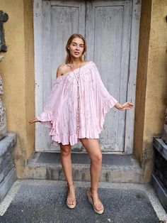 Check out this product 😍 TOP MAELYS New Peach 😍 by Lemongrass Bali Boutique starting at $64.90. Pink Flowy Boho Dress, Pink Embroidered Summer Dress, Apricot Bohemian Dress For Spring, Spring Bohemian Apricot Dress, Pink Floral Embroidered Mini Dress For Wedding, Flowy Peach Dress For Wedding, Pink Off-shoulder Beach Dress, Summer Flowy Apricot Dress, Feminine Pink Boho Dress For Summer