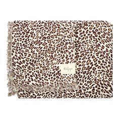 a leopard print blanket with fringes on the bottom and an inscription that reads happy birthday