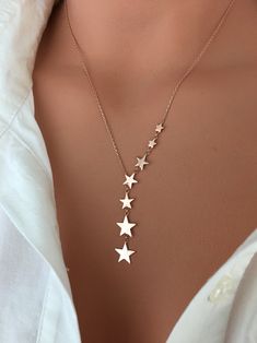 Y Necklace / Star Necklace / Lariat Necklace / Lariat Y Necklace / Gold Filled Sterling Silver Necklace / Bridal Necklace - Etsy Y Necklace Gold, Shiney Things, Star Necklace Silver, Necklace Star, White Gold Necklace, Necklace Bridal, Jewellery Inspiration, Y Necklace, Silver Jewelry Design