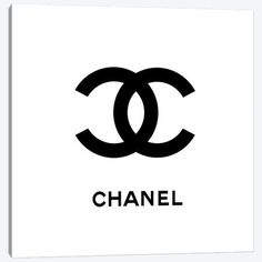 the chanel logo is shown in black and white, with an interlocked circle