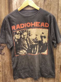 RADIOHEAD 100% Cotton New Vintage Band T-Shirt (Front View) - Vintage Band Shirts Affordable Fitted Band Merch T-shirt, Cheap Band Merch Tops With Crew Neck, Cheap Crew Neck Band Merch Tops, Affordable Vintage Long Sleeve T-shirt, Radio Silence Brandy Shirt, Oversized Led Zeppelin Shirt, Cheap Band Merch Tops For Alternative Fashion, Cheap Band Merch Crew Neck Tops, Band Tops T Shirts