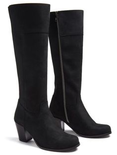 Best Vegan Heeled Boots | 40+ Cool-Girl-Approved Fall Styles Heeled Knee High Boots, Vegan Shoes Women, Vegan Heels, Knee High Boots Black, Vegan Store, Vegan Italian, Vegan Sneakers, Suede Boots Knee High, Black Vegan