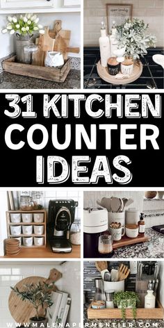 kitchen counter ideas How To Style A Long Kitchen Island, How To Decorate A Long Kitchen Counter, Kitchen Tabletop Decor, How To Decorate A Dark Kitchen, Kitchen Canisters On Counter Ideas, Kitchen Bowl Decor, Kitchen Counter Staging, Kitchen Canisters On Counter Display, Trays For Kitchen Counter