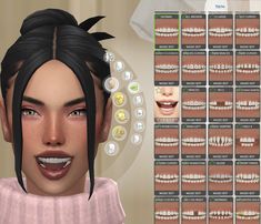 an animated image of a woman with braces and teeth